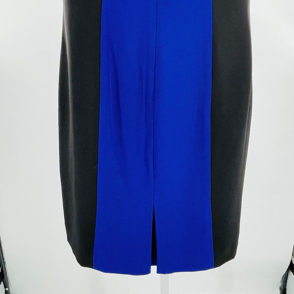 Tahari ASL Black Purple Pink 90s Colorblock Career Classic Sheath Dress 8 - Picture 8 of 11